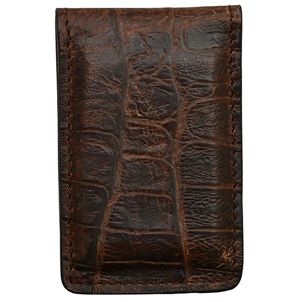 3D Western Wallet Mens Bifold Gator Print Leather Pockets Cognac DW232